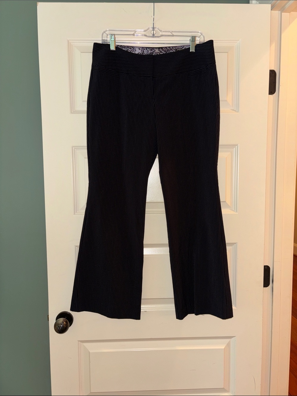 Metaphor Black Pinstripe Wide-Leg Pants